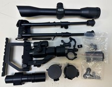 Airsoft Accessory Lot: Leapers Scope, Bipod, Flashlight, Red Dot Parts AS-IS