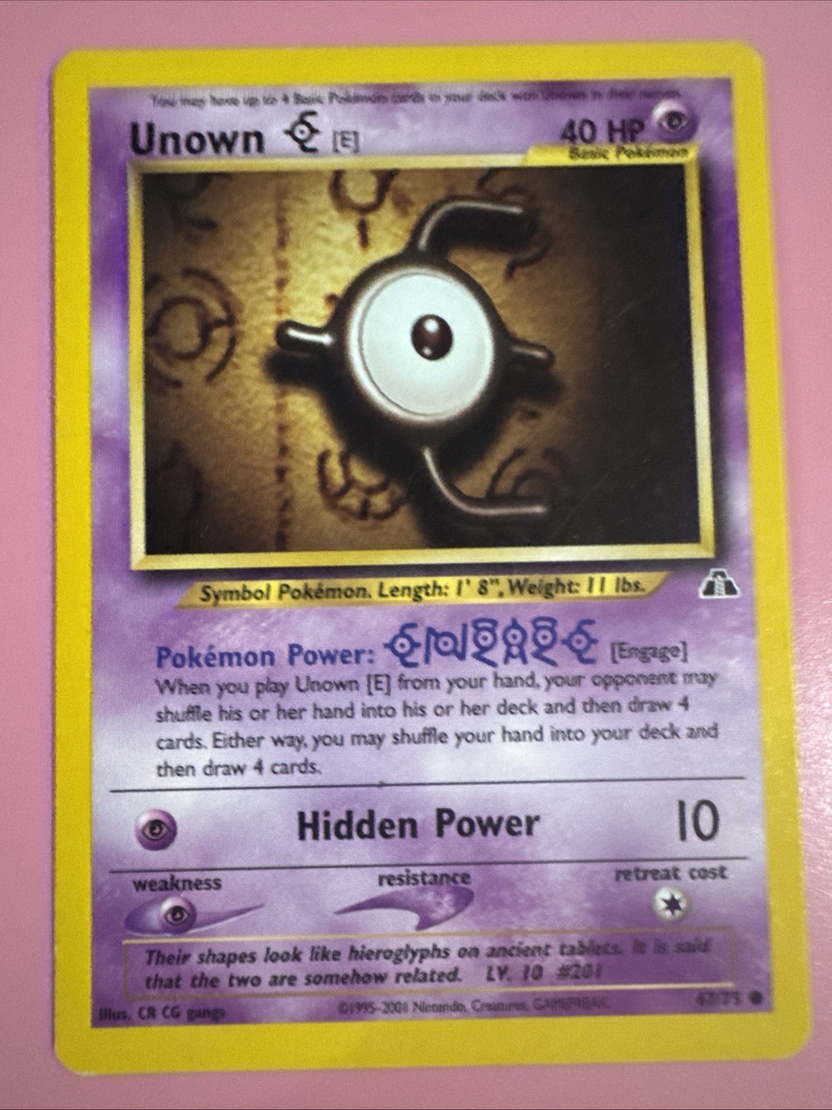 POKEMON UNOWN CARD