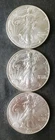 Lot of Three 2000 $1 American Silver Eagle Dollars