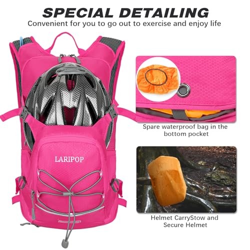 Hydration Backpack 18L with Water Bladder 2L Hiking Water Backpack Women Pink - Bild 3 von 8