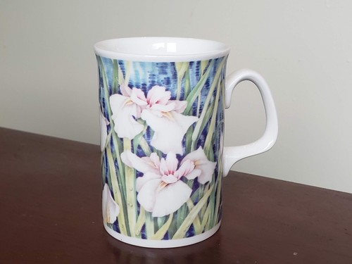 Herzogin Fine Bone China Iris Blumen Kaffee Tee Becher, Made in England
