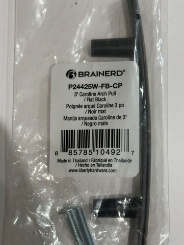 NEW Brainerd Caroline Arch 3” Cabinet Drawer Pull Flat Matte Black P24425W-FB-CP - Picture 3 of 7