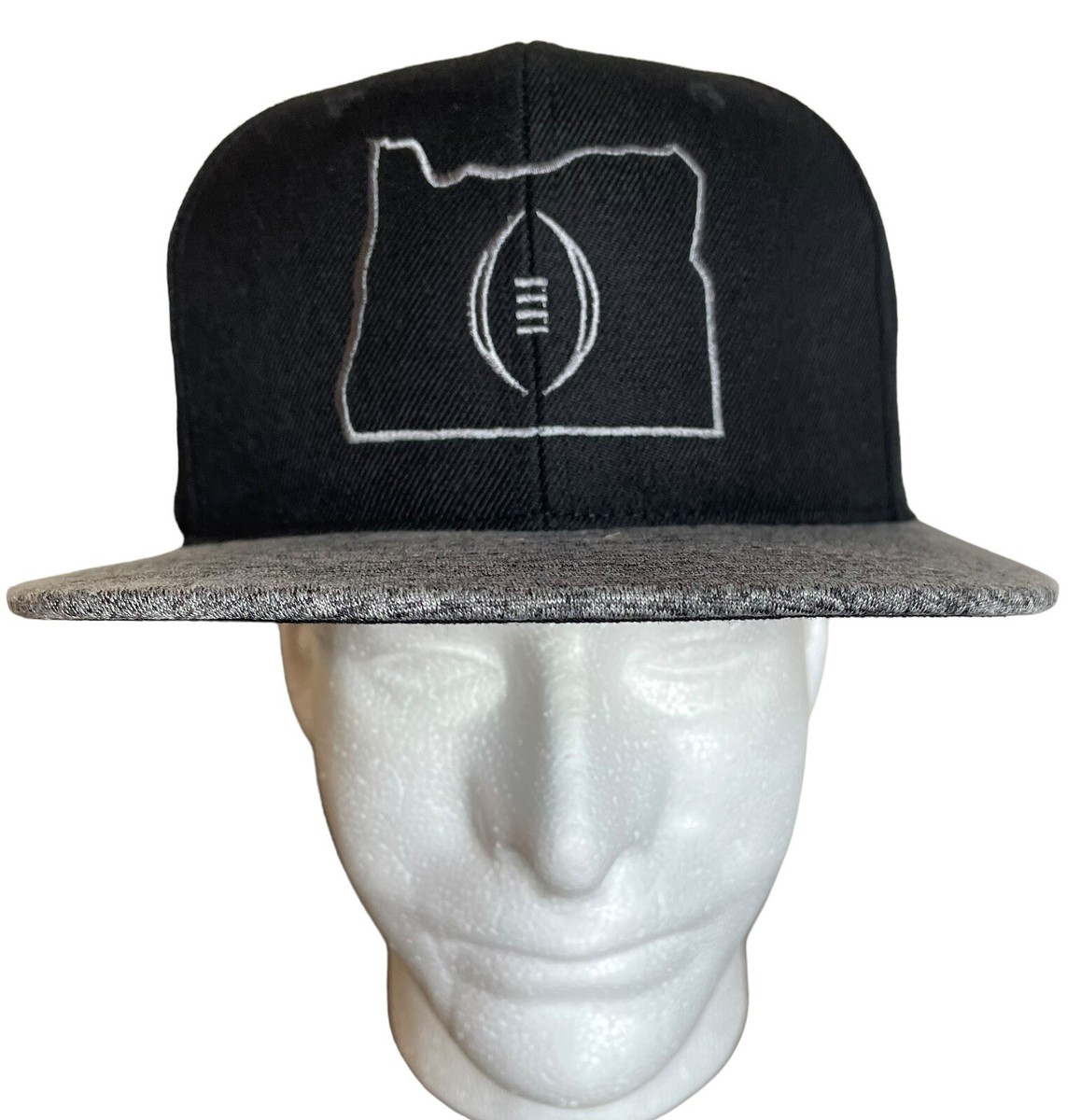 Zephyr Oregon Football Adjustable Snapback Baseball Cap Black Gray