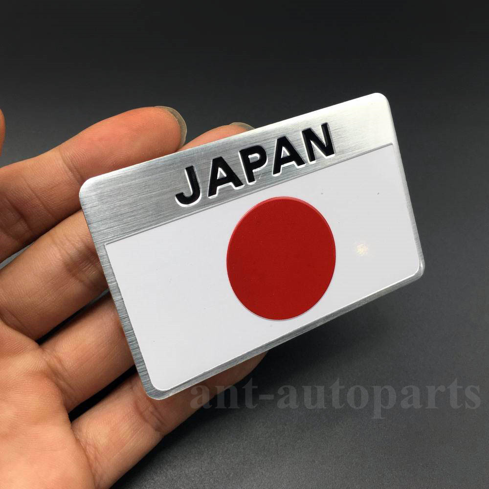 2-Pack Aluminum Japanese Flag Trunk Fender Badge – JDM Style Emblem Stickers, China Made