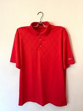 Oryginalny męski Nike Golf rozmiar XL czerwony poliester dopasowany suchy krótki rękaw polo logo