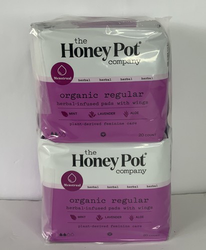 Honey Pot Company  40Ct Organic Herbal-Infused Menstrual Pads w/ Wings Lot of 2