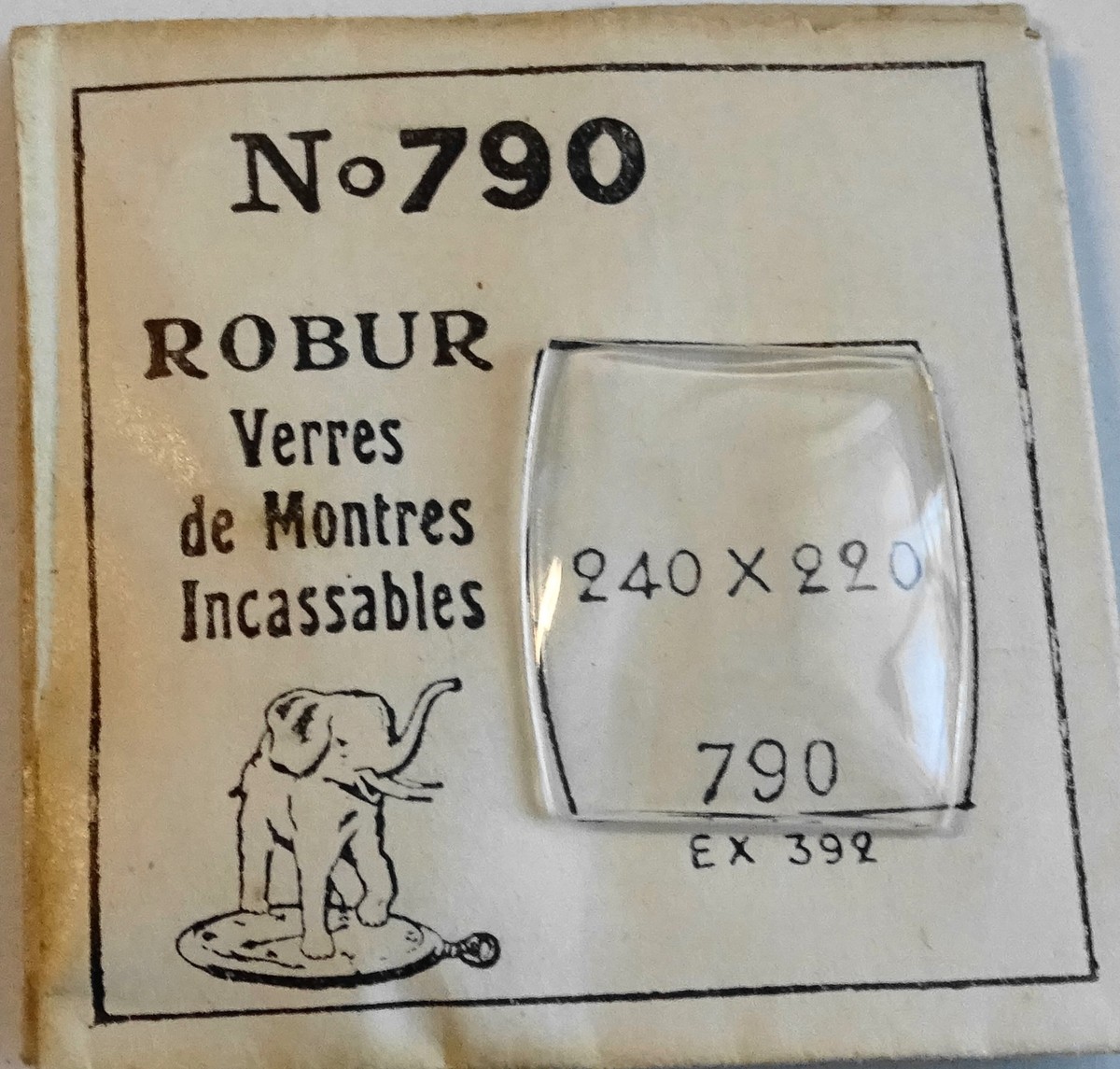 VERRE MONTRE RECTANGLE 19 X 21 mm BOMBÉ BASE PLATE