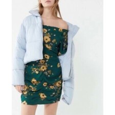 Urban Outfitters Floral Puff Sleeve Ruched Mini Dress Boho Country Bohemian UO 2