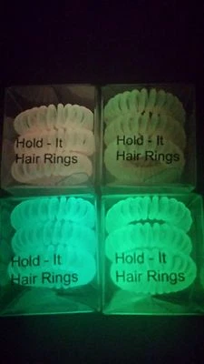 Hold It Glow In The Dark Hair Rings Spiral Bobbles Hair Band Hairbands boxed