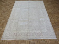 5'11 x 8'1 Hand Knotted Washed Out Sand Fine Peshawar Oushak Oriental Rug G7546