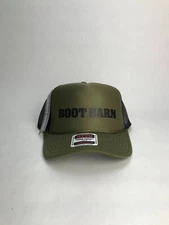 Boot Barn Cap Hat Otto Trucker Adjustable Snapback Green & Black OSFM Unisex