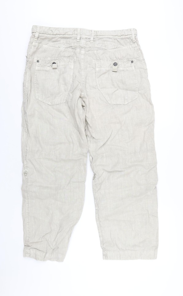 NEXT Mens Beige Linen Trousers Size W36 L30 in Regular Zip eBay