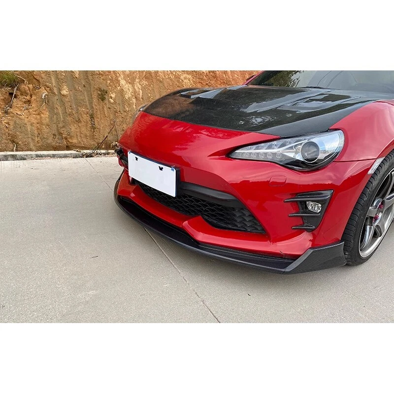 Cubierta difusora de labios de parachoques delantero de fibra de carbono para Toyota GT86 FT86 BRZ 12-19 Foto 3 de 4