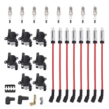 8 Pack Ignition Coil & Spark Plug & Wires Kit For Chevy Silverado 2500 GMC UF262