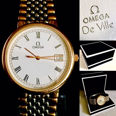 【美品】OMEGA De Ville シンボル　プッシュ式リューズ　グレー文字盤 De Ville Prestige 27.5 mm, ステンレススティール - 434.10