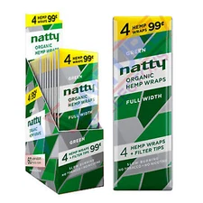 Natty Wraps - Full Width Wraps - Green Flavor FULL BOX (15/4ct - 60 TOTAL)