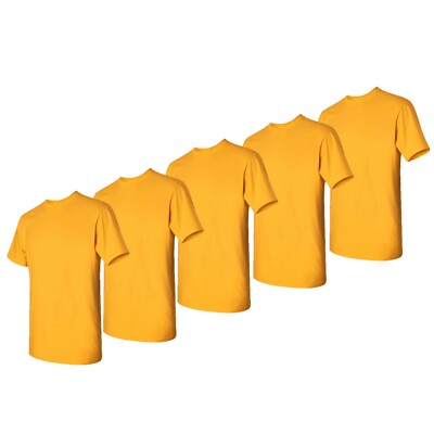Gildan Heavy Cotton T-Shirt 5000 Unisex Plain Short Sleeves 5-Pack Tees Bulk Lot
