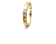 585 GOLD Damenring Diamant 0,10ct.Solitaire,Spannring.Neuer Ring+Zertifikat.14KT