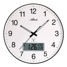 ATLANTA Wanduhr mit Funkempfang Ana-Digi Schwarz 4573