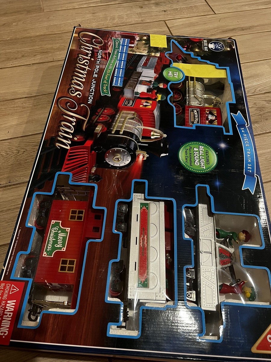 North Pole Junction Christmas Train Set Blue Hat Toy Company