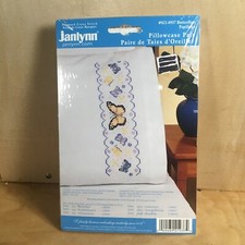 Janlynn Pillowcase Pair Embroidery Kit Butterflies 021-0937 20" x 30"
