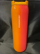 16oz Starbucks Summer 2022 Mango Stainless Steel Tumbler Orange Pink travel cup