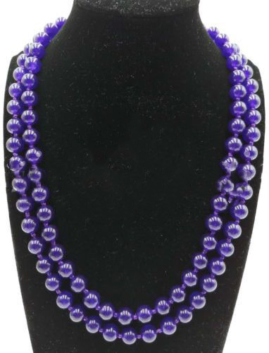 Natürliche Jade Halskette – 8 Mm Runde Perlen, 18-54 Zoll, Versilbert, Handgemacht, AAA Qualität