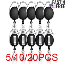 5/10/20x Retractable Reel Clip Badge Holder ID Card Key Ring Carabiner US Stock
