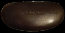 MICHAEL KORS Dark Brown GLASSES CASE Eyeglass Hard Shell Clam Case