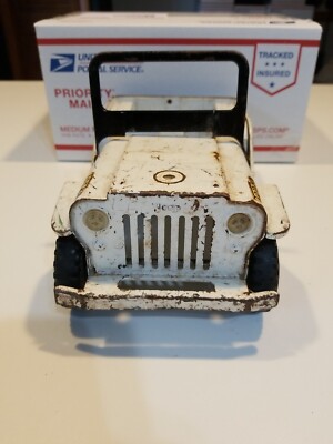 Vintage TONKA 1965 Pressed Steel AA jeep wrecked #375 played