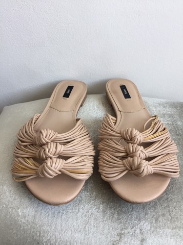 Women's Mango Knot Nude Sandals Slides Size 4 | eBay