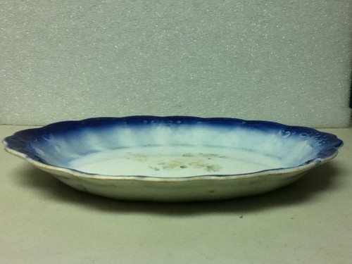 Antique, Rare, La Francaise, Flow Blue, Large, 13in x 10in Oval Serving Platter - Picture 4 of 6
