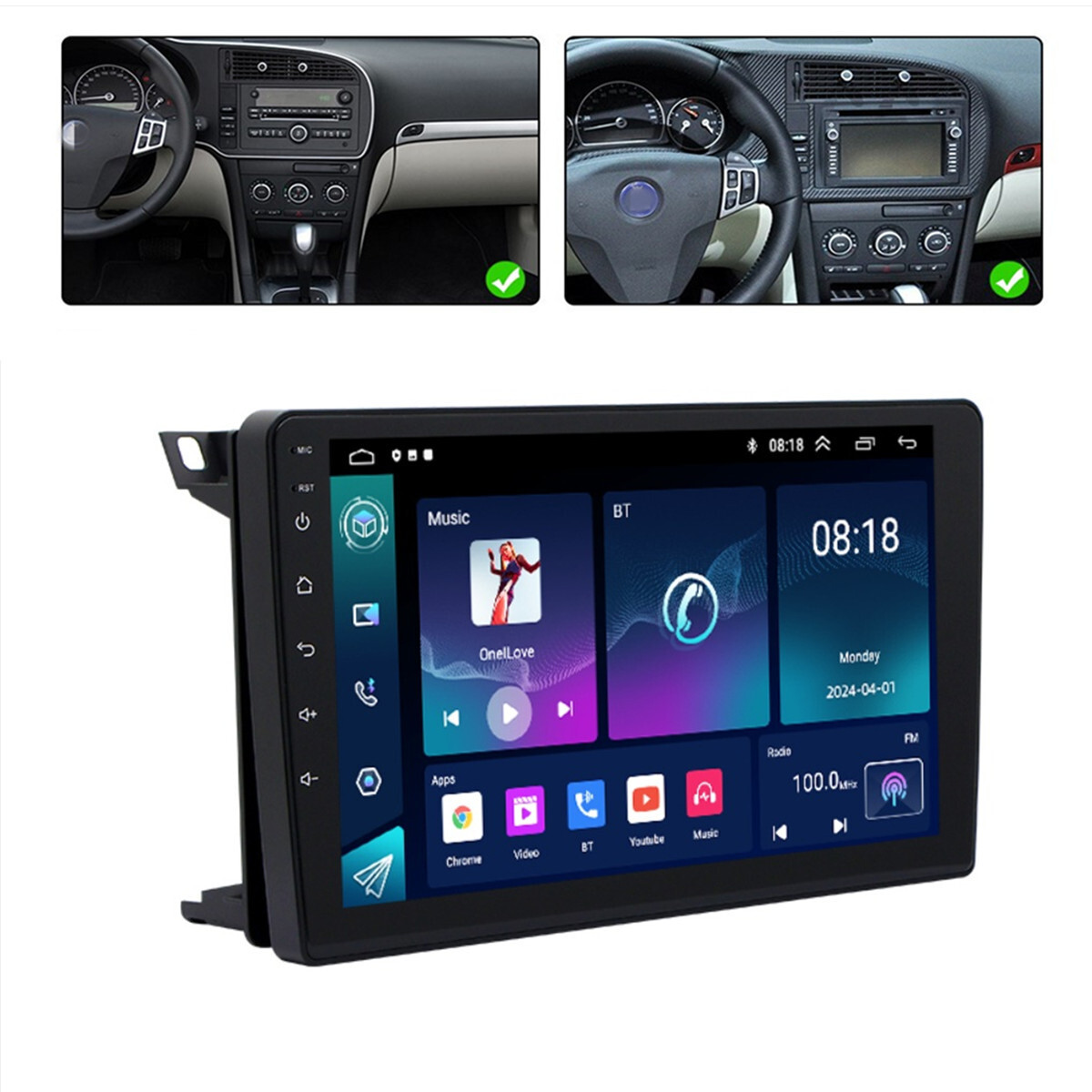 GPS Navigation Car Radio Bluetooth SWC Head Unit Fit For SAAB 9-3 93 2007-2011