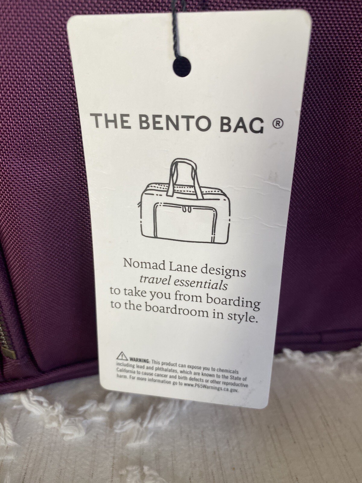 Nomad Lane Bento Bag Carry On Duffle Positano Plum - BRAND NEW WITH TAGS