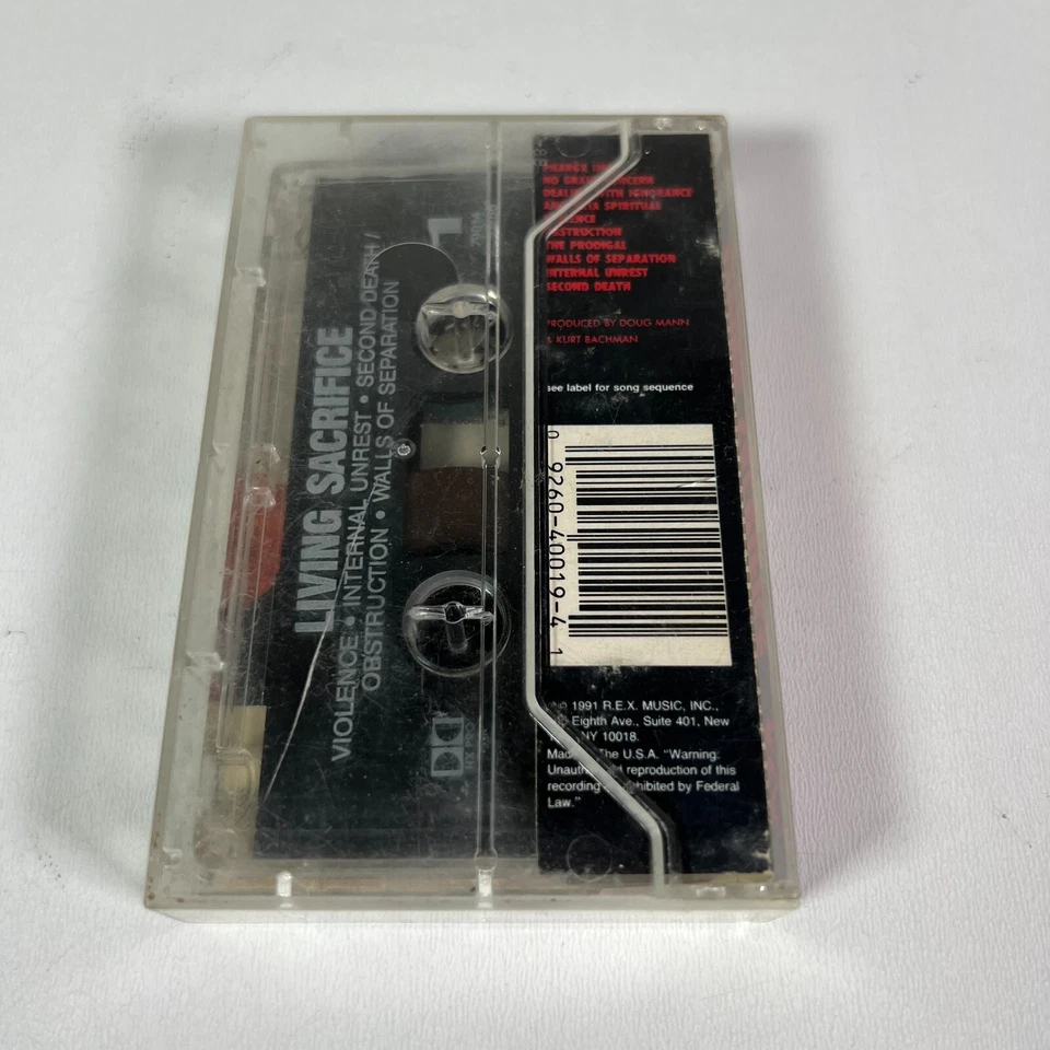Living Sacrifice R.E.X./Jambox Music 1991 Christian Heavy Metal Cassette Tape - Image 4 of 4