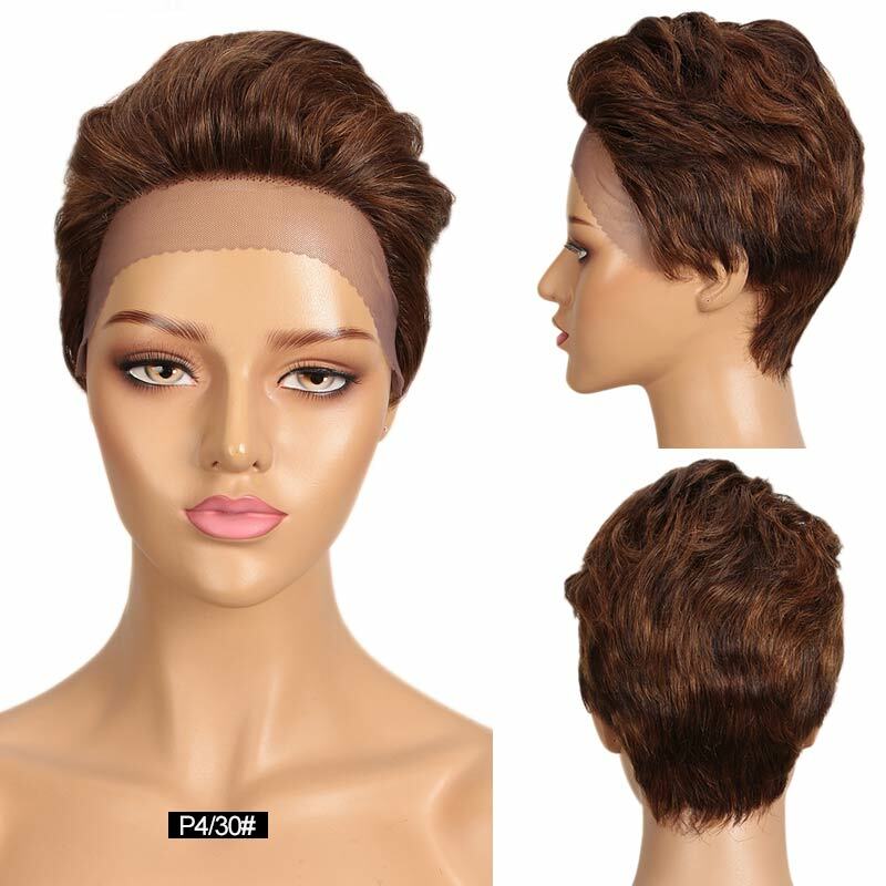 Lace Frontal Wigs Brazilian Straight Hair Wigs Short Pixie Cut Human
