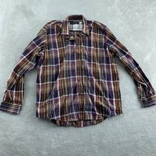 Tasso Elba Mens Plaid Button-Down Shirt XL 17-17.5 100 Cotton Long Sleeve 1805