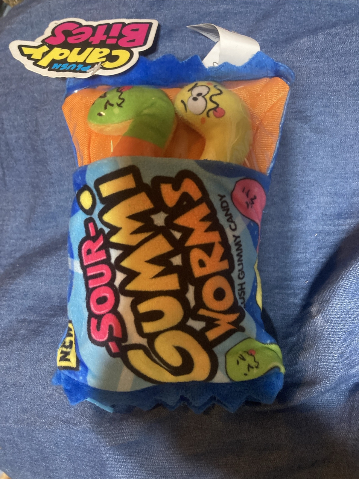 GUMMI SOUR WORMS Plush Gummy Candy 7x5 with 3 Mini Worms eBay