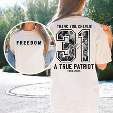 Charlie Kirk Freedom 2 Sides T-Shirt, Charlie Kirk Shirt, Rest in Peace
