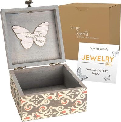 Pavilion 'Simple Spirits Butterfly' 41102 - Wooden Hinged Keepsake Box with Patt