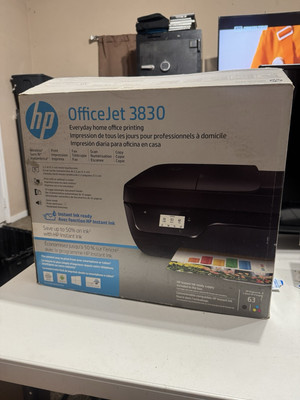 New HP OfficeJet 3830 Wireless All-In-One Series Color Inkjet Printer SEALED