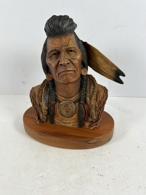 Neil Rose Fallen Star Native American Bust Sculpture 196/1950 Signed Has Odor