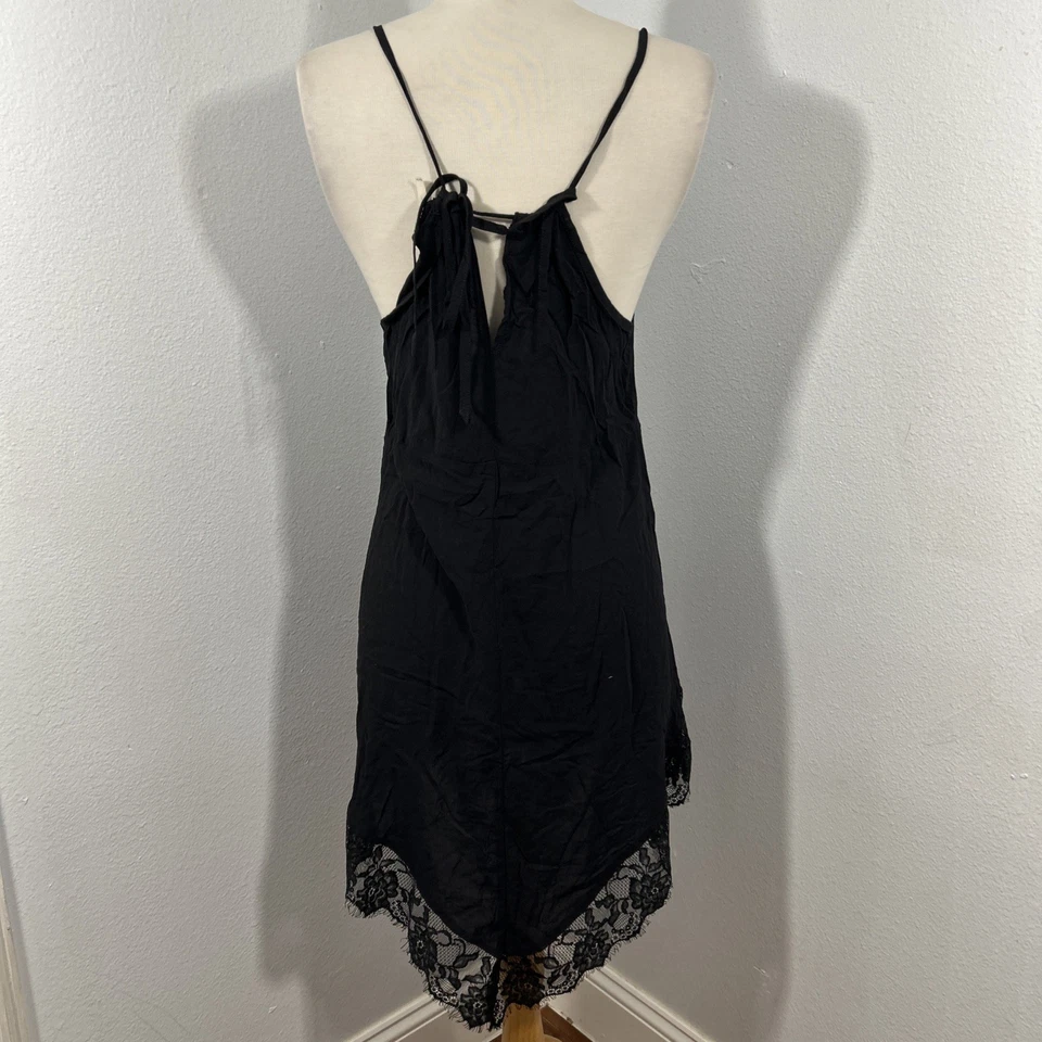 Vestido sin Mangas Free People Para Mujer XS P Negro Mini Pestañas Femenino Capricho Y2K Foto 3 de 4