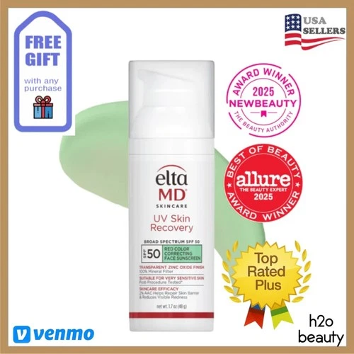Elta MD UV Skin Recovery Red Color Correcting SPF 50 1.7oz Green Tint EXP 03/28