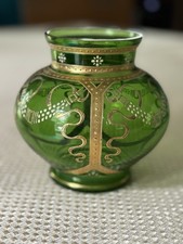 Antique Victorian Uranium Glass Emerald Green...