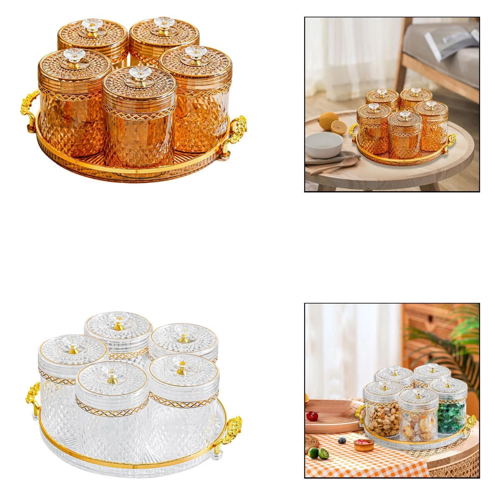 Food Container Salt Jar Spice Organizer in PP Material with Airtight Lid and