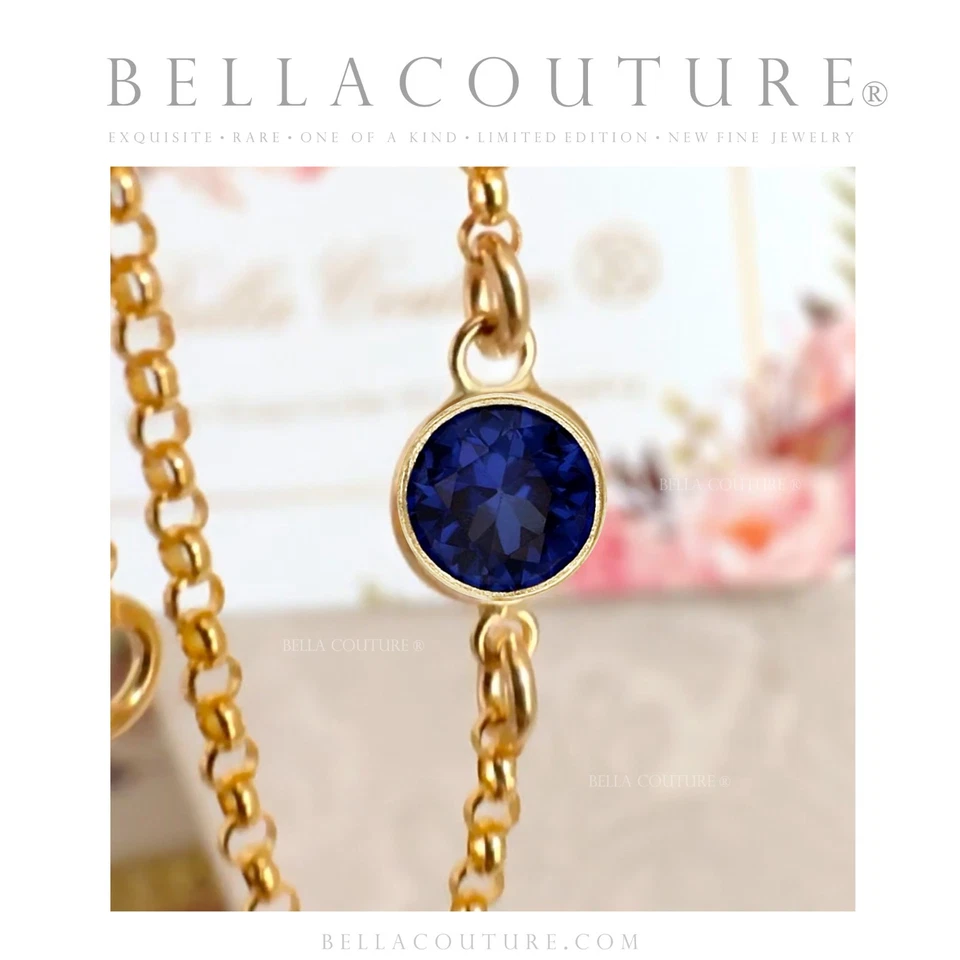 $500 NUEVOS PENDIENTES COLGANTES BC® ORO AMARILLO 14K 1CT ZAFIRO AZUL ART DECO 2" Foto 3 de 4