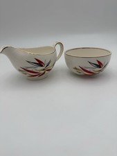 Alfred Meakin  1950s Bamboo Pattern Milk And Sugar Bowl