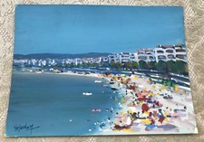 Henri De Jordan (1944-1996) - La Plage: Format 25 X 18 Cm