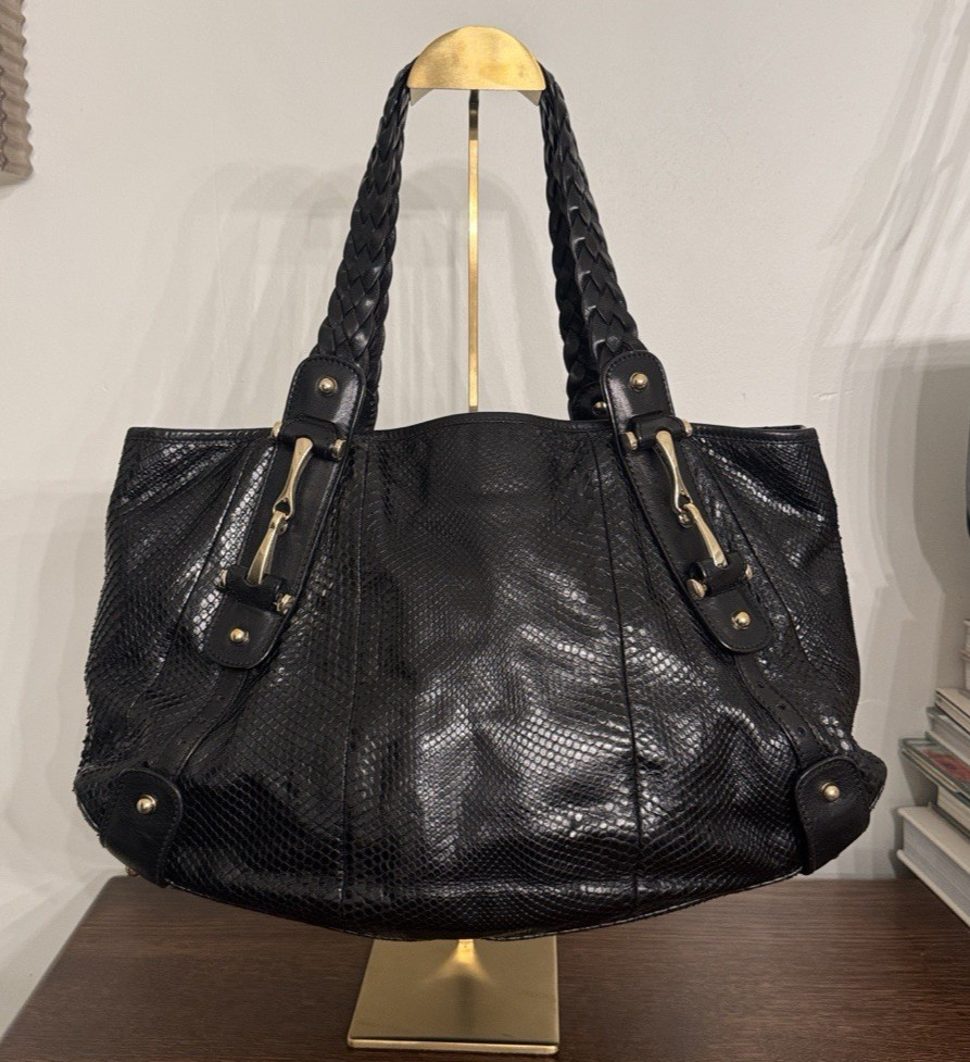 Gucci Pelham Guccisima Python Snakeskin Horsebit … - image 1